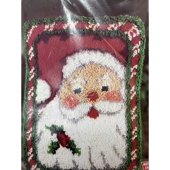 National Yarn Crafts Latch Hook Kit XR85 Old St. Nick 18x24" Open Box - Picture 3 of 6